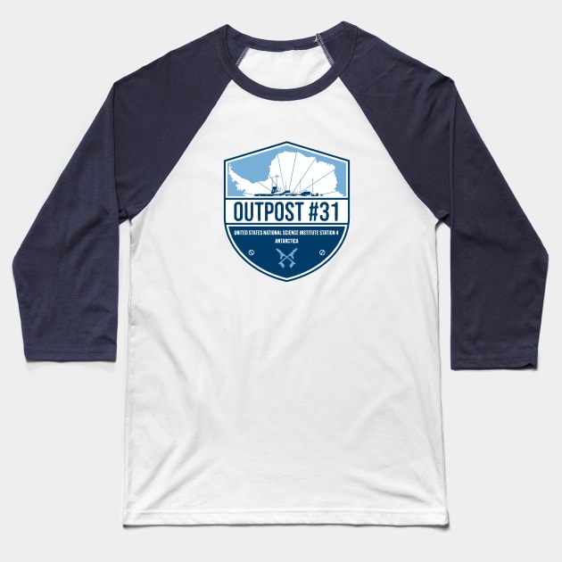 Outpost 31 Baseball T-Shirt by AngryMongoAff